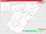 Warren County, VA <br /> Wall Map <br /> Zip Code <br /> Red Line Style 2025 Map