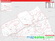 Washington County, VA <br /> Wall Map <br /> Zip Code <br /> Red Line Style 2025 Map