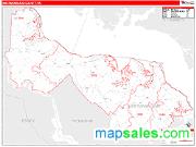 Westmoreland County, VA <br /> Wall Map <br /> Zip Code <br /> Red Line Style 2025 Map