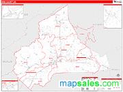 Wise County, VA <br /> Wall Map <br /> Zip Code <br /> Red Line Style 2025 Map