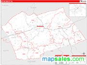Wythe County, VA <br /> Wall Map <br /> Zip Code <br /> Red Line Style 2025 Map