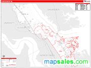 York County, VA <br /> Wall Map <br /> Zip Code <br /> Red Line Style 2025 Map