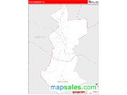 Covington County, VA <br /> Wall Map <br /> Zip Code <br /> Red Line Style 2025 Map