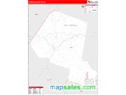 Martinsville County, VA <br /> Wall Map <br /> Zip Code <br /> Red Line Style 2025 Map