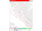 Newport News County, VA <br /> Wall Map <br /> Zip Code <br /> Red Line Style 2025 Map