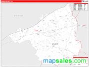 Salem County, VA <br /> Wall Map <br /> Zip Code <br /> Red Line Style 2025 Map