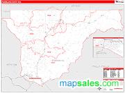 Franklin County, WA <br /> Wall Map <br /> Zip Code <br /> Red Line Style 2025 Map