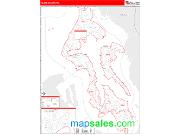 Island County, WA <br /> Wall Map <br /> Zip Code <br /> Red Line Style 2025 Map