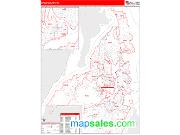 Kitsap County, WA <br /> Wall Map <br /> Zip Code <br /> Red Line Style 2025 Map