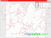Lincoln County, WA <br /> Wall Map <br /> Zip Code <br /> Red Line Style 2025 Map
