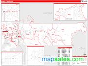 Skagit County, WA <br /> Wall Map <br /> Zip Code <br /> Red Line Style 2025 Map