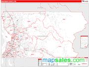 Snohomish County, WA <br /> Wall Map <br /> Zip Code <br /> Red Line Style 2025 Map