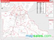 Thurston County, WA <br /> Wall Map <br /> Zip Code <br /> Red Line Style 2025 Map