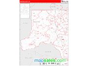 Whitman County, WA <br /> Wall Map <br /> Zip Code <br /> Red Line Style 2025 Map