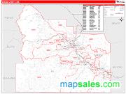 Yakima County, WA <br /> Wall Map <br /> Zip Code <br /> Red Line Style 2025 Map