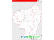 Barbour County, WV <br /> Wall Map <br /> Zip Code <br /> Red Line Style 2025 Map