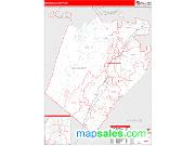 Berkeley County, WV <br /> Wall Map <br /> Zip Code <br /> Red Line Style 2025 Map