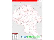 Boone County, WV <br /> Wall Map <br /> Zip Code <br /> Red Line Style 2025 Map
