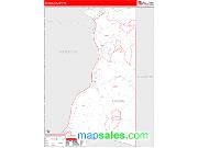 Brooke County, WV <br /> Wall Map <br /> Zip Code <br /> Red Line Style 2025 Map