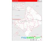 Cabell County, WV <br /> Wall Map <br /> Zip Code <br /> Red Line Style 2025 Map