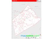 Clay County, WV <br /> Wall Map <br /> Zip Code <br /> Red Line Style 2025 Map