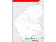 Doddridge County, WV <br /> Wall Map <br /> Zip Code <br /> Red Line Style 2025 Map