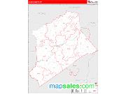 Gilmer County, WV <br /> Wall Map <br /> Zip Code <br /> Red Line Style 2025 Map