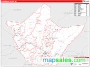 Greenbrier County, WV <br /> Wall Map <br /> Zip Code <br /> Red Line Style 2025 Map