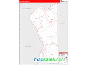 Hancock County, WV <br /> Wall Map <br /> Zip Code <br /> Red Line Style 2025 Map