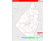 Jefferson County, WV <br /> Wall Map <br /> Zip Code <br /> Red Line Style 2025 Map