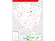 Lewis County, WV <br /> Wall Map <br /> Zip Code <br /> Red Line Style 2025 Map