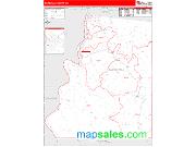 Marshall County, WV <br /> Wall Map <br /> Zip Code <br /> Red Line Style 2025 Map