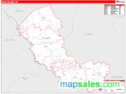 Mingo County, WV <br /> Wall Map <br /> Zip Code <br /> Red Line Style 2025 Map