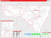 Monongalia County, WV <br /> Wall Map <br /> Zip Code <br /> Red Line Style 2025 Map