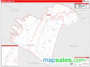 Morgan County, WV <br /> Wall Map <br /> Zip Code <br /> Red Line Style 2025 Map