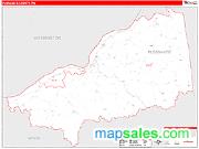 Pleasants County, WV <br /> Wall Map <br /> Zip Code <br /> Red Line Style 2025 Map