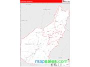 Pocahontas County, WV <br /> Wall Map <br /> Zip Code <br /> Red Line Style 2025 Map