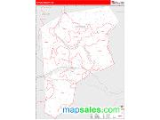 Putnam County, WV <br /> Wall Map <br /> Zip Code <br /> Red Line Style 2025 Map