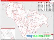 Raleigh County, WV <br /> Wall Map <br /> Zip Code <br /> Red Line Style 2025 Map