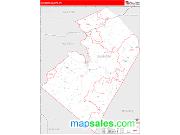 Summers County, WV <br /> Wall Map <br /> Zip Code <br /> Red Line Style 2025 Map