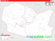 Tucker County, WV <br /> Wall Map <br /> Zip Code <br /> Red Line Style 2025 Map