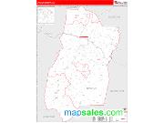 Upshur County, WV <br /> Wall Map <br /> Zip Code <br /> Red Line Style 2025 Map