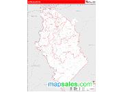 Wayne County, WV <br /> Wall Map <br /> Zip Code <br /> Red Line Style 2025 Map