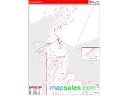 Ashland County, WI <br /> Wall Map <br /> Zip Code <br /> Red Line Style 2025 Map