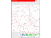 Barron County, WI <br /> Wall Map <br /> Zip Code <br /> Red Line Style 2025 Map