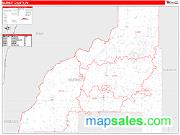 Burnett County, WI <br /> Wall Map <br /> Zip Code <br /> Red Line Style 2025 Map