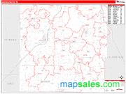 Dodge County, WI <br /> Wall Map <br /> Zip Code <br /> Red Line Style 2025 Map