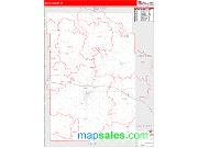 Dunn County, WI <br /> Wall Map <br /> Zip Code <br /> Red Line Style 2025 Map