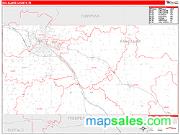 Eau Claire County, WI <br /> Wall Map <br /> Zip Code <br /> Red Line Style 2025 Map