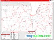Fond du Lac County, WI <br /> Wall Map <br /> Zip Code <br /> Red Line Style 2025 Map
